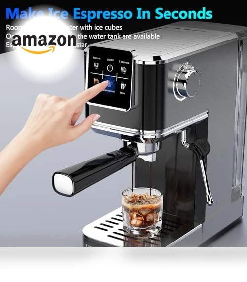 Touch Screen Espresso Maker with Steam Milk Frother — Coffee & Espresso Combos, URintells Cuising