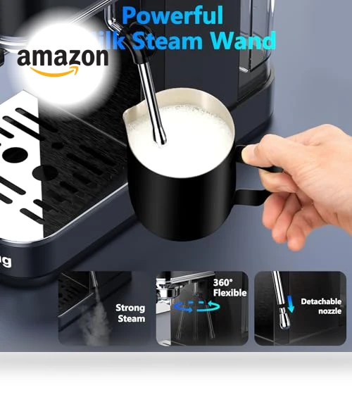 Touch Screen Espresso Maker with Steam Milk Frother — Coffee & Espresso Combos, URintells Cuising