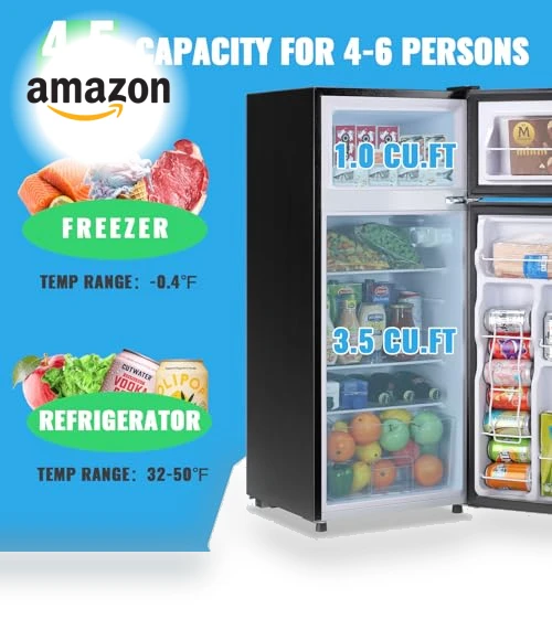 Two Door Fridge with 7 Temperature Settings — Mini Fridges, DEMULLER