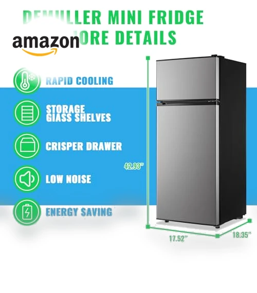 Two Door Fridge with 7 Temperature Settings — Mini Fridges, DEMULLER