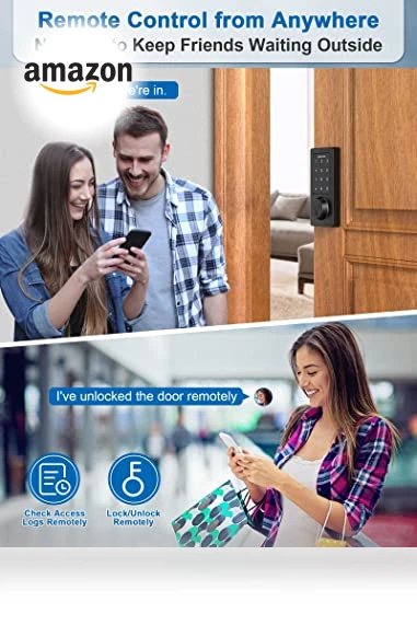 WiFi & Bluetooth Smart Lock with Keyless Entry — Smart Home Security, GEONFINO