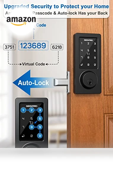 WiFi & Bluetooth Smart Lock with Keyless Entry — Smart Home Security, GEONFINO