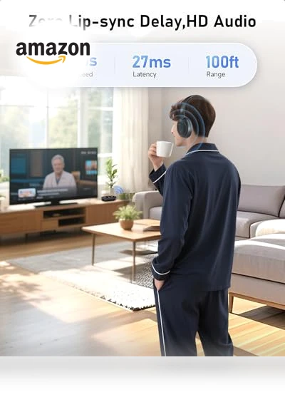 Wireless Headphones for TV Watching — Over-Ear Headphones, LORA