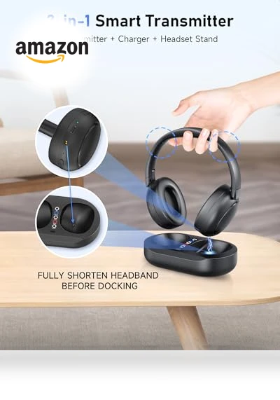Wireless Headphones for TV Watching — Over-Ear Headphones, LORA