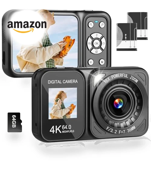 4K 64MP Dual Screens Digital Camera — Compact Digital Cameras, QUOLODOO