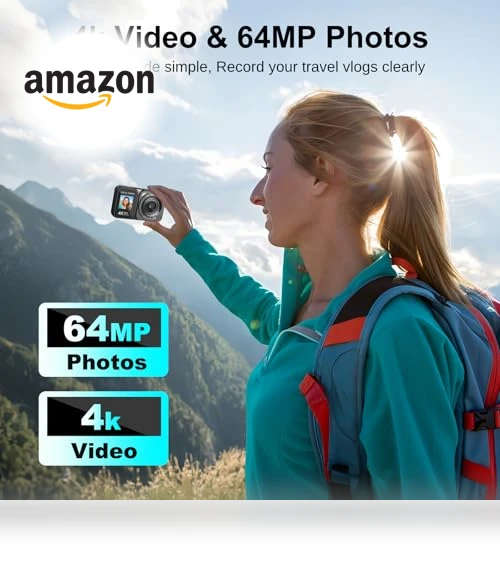 4K 64MP Dual Screens Digital Camera — Compact Digital Cameras, QUOLODOO