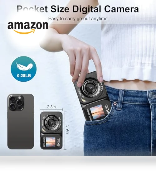 4K 64MP Dual Screens Digital Camera — Compact Digital Cameras, QUOLODOO