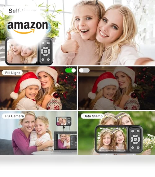 4K 64MP Dual Screens Digital Camera — Compact Digital Cameras, QUOLODOO