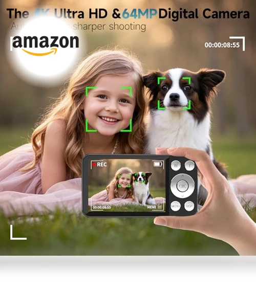 Autofocus 4K 64MP Point and Shoot Digital Camera — Compact Digital Cameras, MINIBEAR