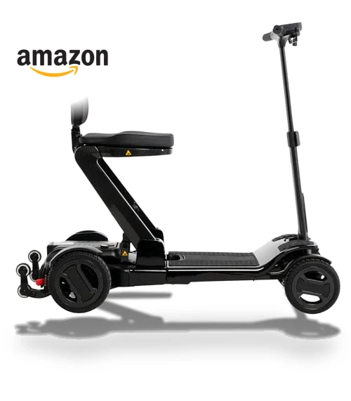 Carbon 4-Wheel Folding Travel Mobility Scooter — Mobility Scooters, Pride Mobility