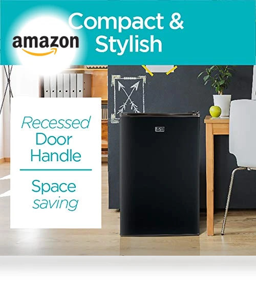Compact Refrigerator Energy Star Single Door Mini Fridge with Freezer — Mini Fridges, BLACK+DECKER