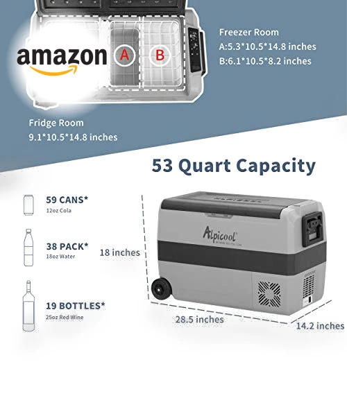 Dual Temperature Control 12 Volt Refrigerator — Coolers & Fridges, Alpicool