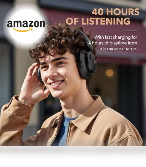 Hybrid Active Noise Cancelling Headphones — Over-Ear Headphones, Anker