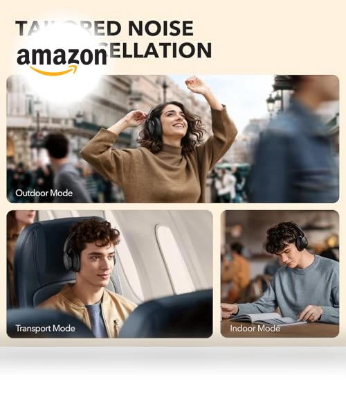 Hybrid Active Noise Cancelling Headphones — Over-Ear Headphones, Anker
