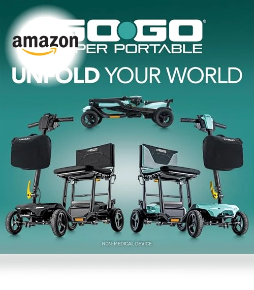 Super Portable 4-Wheel Folding Travel Mobility Scooter — Mobility Scooters, Pride Mobility