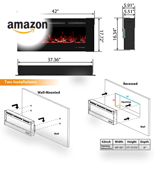 Wall Mounted Electric Fireplace — Electric Heating Solutions, Oxhark Flame