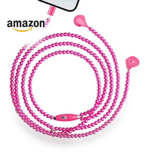Pearl Beaded Wired Headphones — In-Ear Headphones, VOFUOE