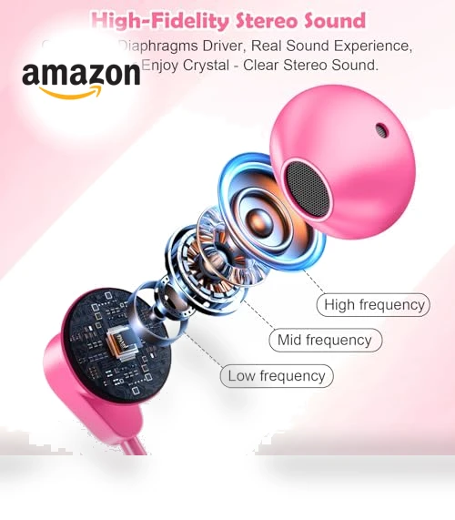 Pearl Beaded Wired Headphones — In-Ear Headphones, VOFUOE