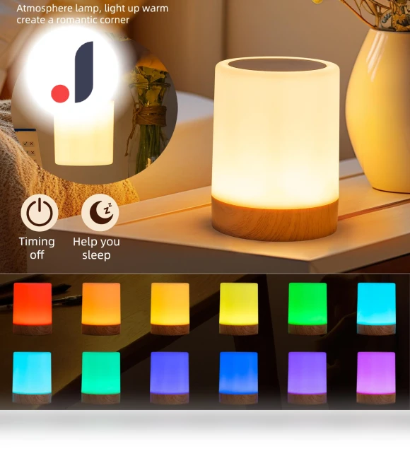 Rechargeable 16 Colors Smart Touch Bedside Lamp — Creative Lighting Solutions, JOHO - CarGear