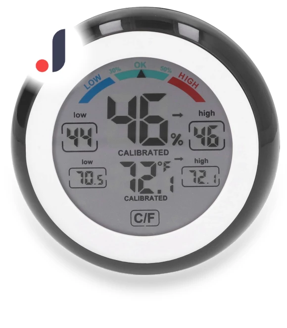 Round Touchscreen Wireless Electronic Temperature Humidity Meter — Home Climate Control, 3CZY