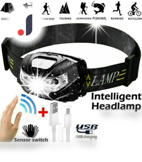 Super Bright Intelligent Sensor USB Rechargeable Headlamp — Flashlights, zhoushang