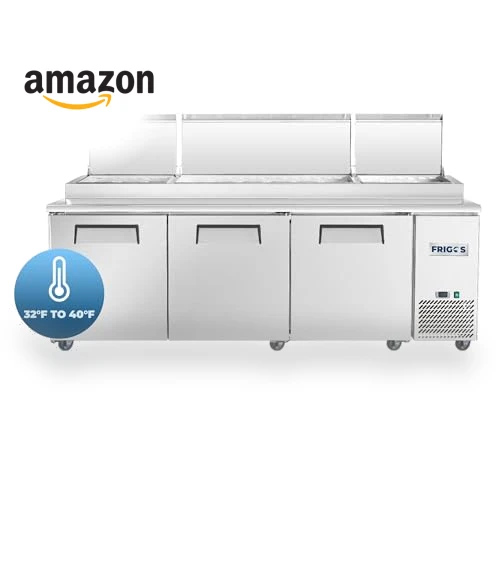 3 Door Refrigerated Pizza Prep Table — Drink Coolers, Frigos