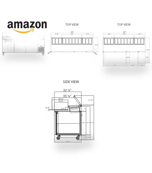 3 Door Refrigerated Pizza Prep Table — Drink Coolers, Frigos