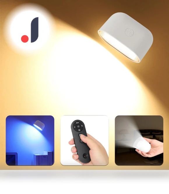 360 Degree Rotating Wall Light with Remote Control — Night Lights, JOHO