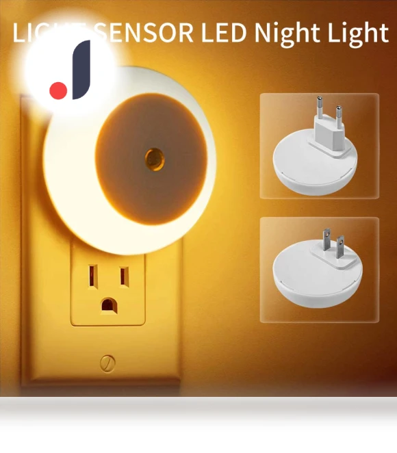 LED Night Light Smart Night Sensor Round Plug in Wall Night Lamp — Night Lights, JOHO - CarGear