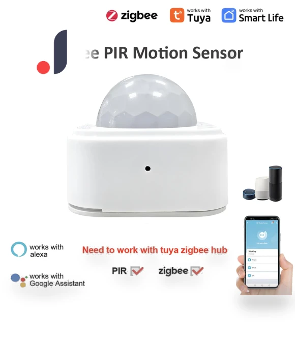 Mini PIR Motion Detector with Lux Light Sensor — Smart Home Security, Tuya