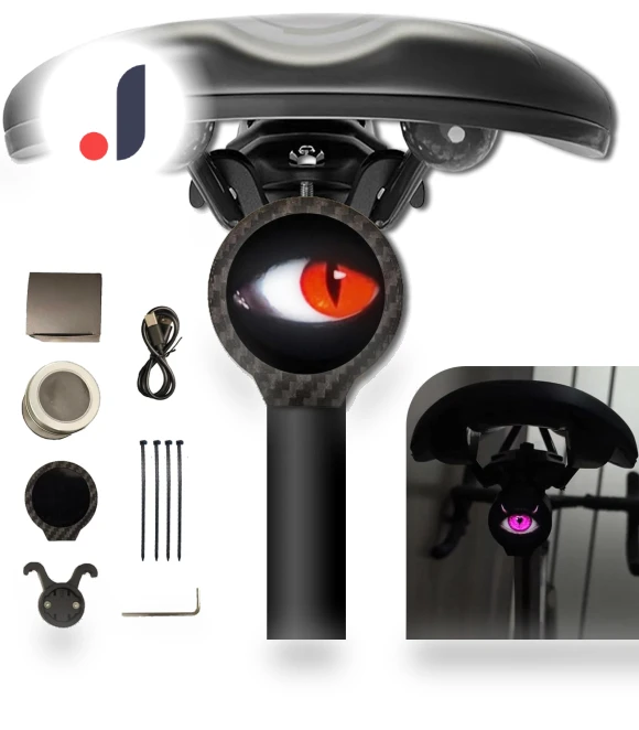 Programmable Bike Tail Light with Eyes — Bike Light Sets, mianduijifengba