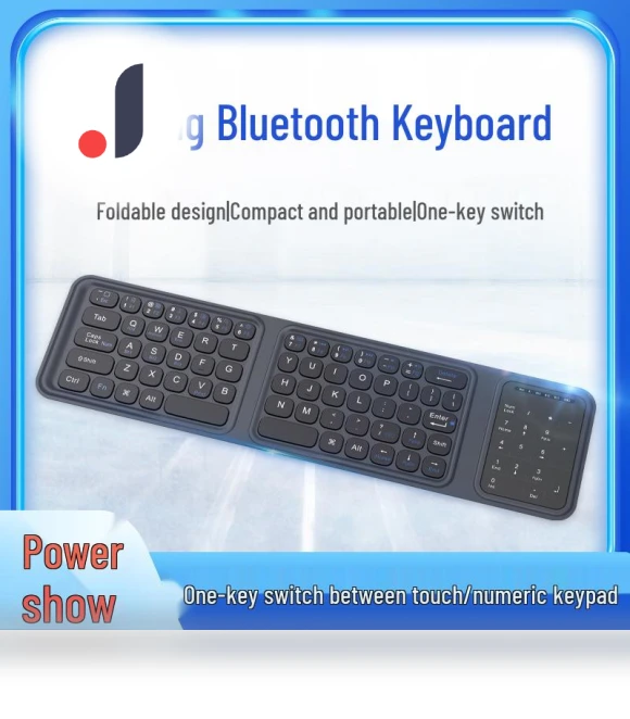 Ultra-Thin Triple Foldable Bluetooth Keyboard with Touchpad — Keyboards, Super Buyer