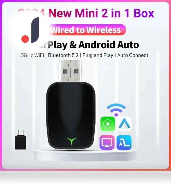 Wired To Wireless Carplay Android 2 In 1 Automatic Adapter — Phone Accessories, JOHO