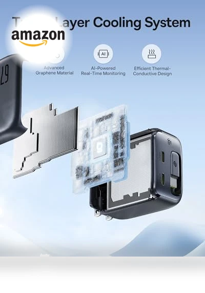 3 in 1 Fast Charging Block with Retractable Cable & Foldable Plug — Chargers, Baseus