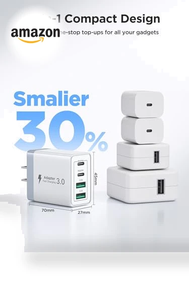 40W 4-Port USB C Fast Charger Block — Chargers, CHONGZHENG (HK)CO. ,LIMITED