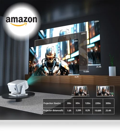 4K Smart Projector with WiFi and Bluetooth — Home Theater Projectors, NRKDUBQ