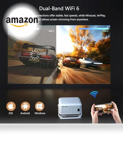 4K Smart Projector with WiFi and Bluetooth — Home Theater Projectors, NRKDUBQ