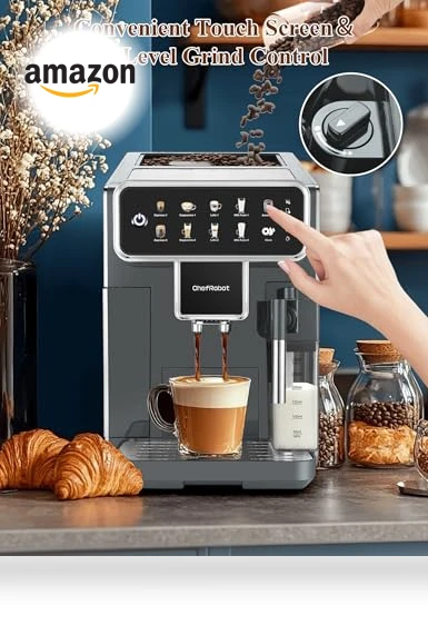 Automatic Espresso Machine with Grinder and Milk Frother — Coffee & Espresso Combos, Chef Robot