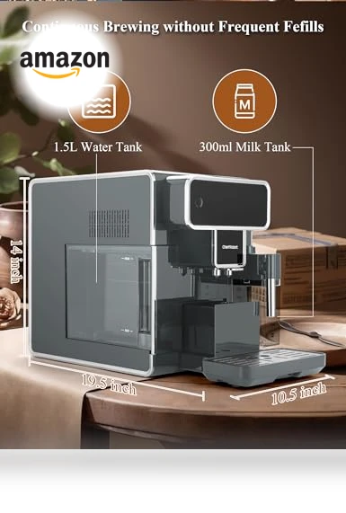 Automatic Espresso Machine with Grinder and Milk Frother — Coffee & Espresso Combos, Chef Robot