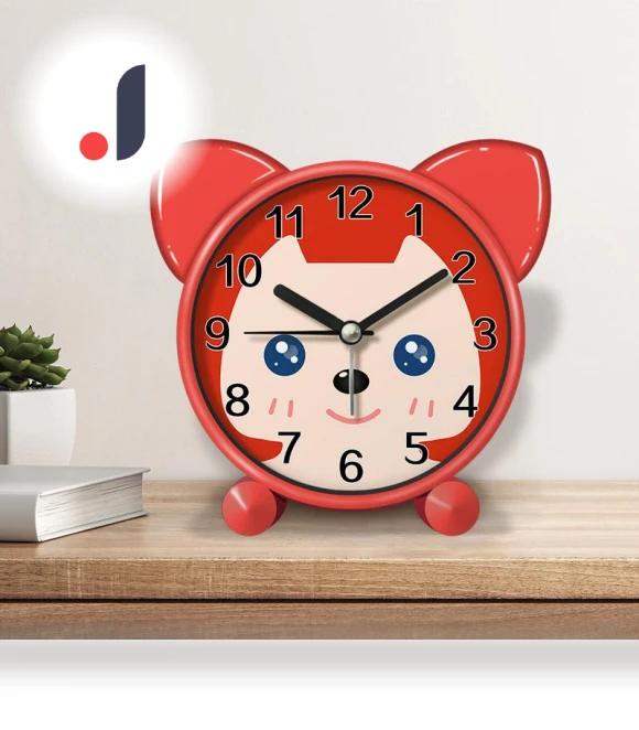 Cartoon Fox Alarm Clock — Clocks, Window glass film