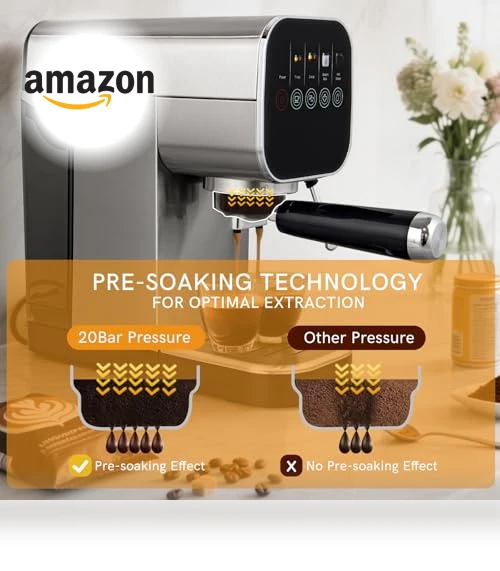 Compact Espresso Coffee Machine with Milk Frother — Coffee & Espresso Combos, ChefAidPower