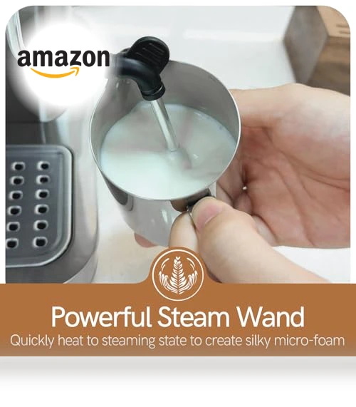 Espresso Coffee Machine with Milk Frother & Temp Display — Coffee & Espresso Combos, ChefAidPower