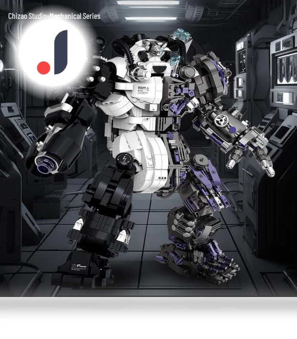 Hardcore Industrial Style Cyberpunk Panda Robot Building Blocks Toy — Construction Kits, Super Go