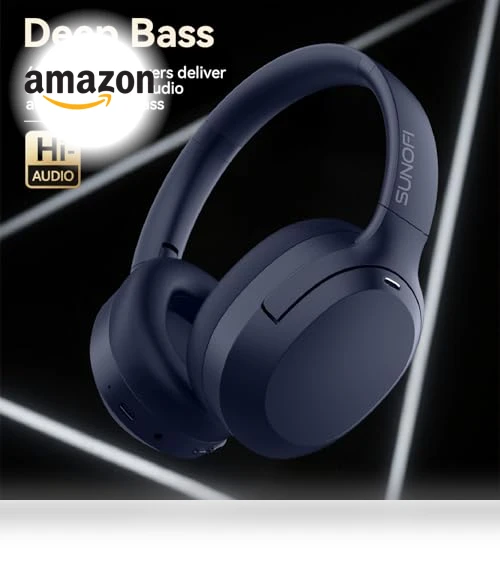 Hybrid Active Noise Cancelling Headphones — Over-Ear Headphones, SunoFi