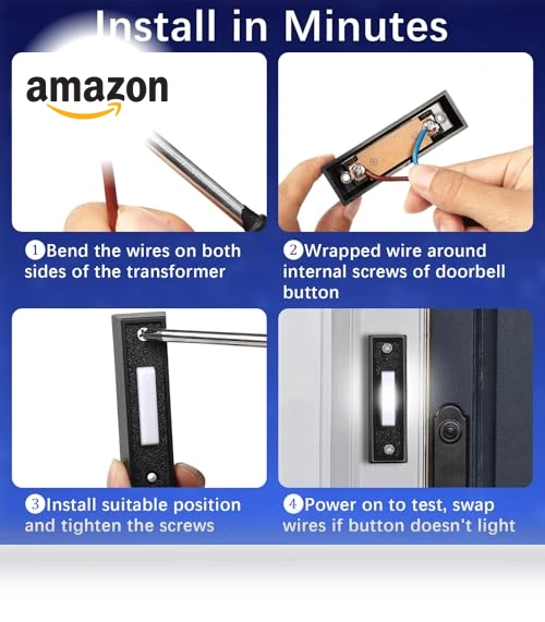 Lighted Doorbell Button — Push Buttons, AUGHOA