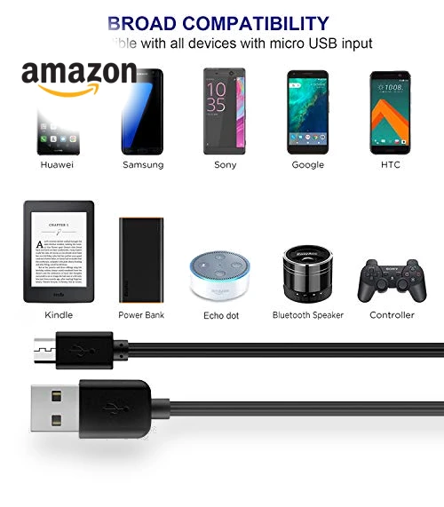 Micro USB Wall Charger with 5ft Power Cord — Charging Solutions, Dericam