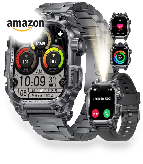 Military Smart Watch with LED Flashlight — Smartwatches, LIGE