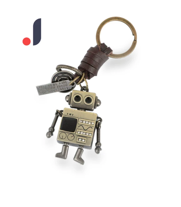 Movable Bronze Robot Keychain — Keychains & Keyrings, Lieifeitum