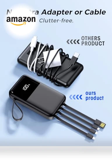 Portable Charger with Built in Cable — Mobile Power Solutions, Anshi Shengying (Shenzhen) Technology Co., Ltd.