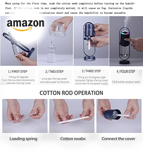 Portable Mini Humidifier with LED Lights — Air Moisturizers, fuliying